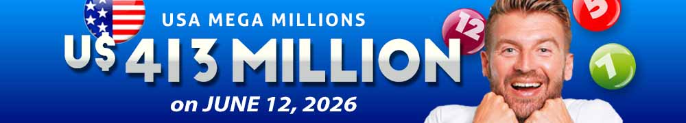 Win the Rollover Jackpot estimated at US$ 413 Million in the Mega Millions draw on June 12!