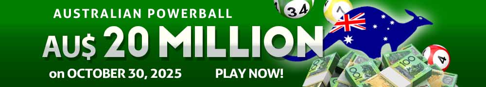 AU$ 20 Million on October 30, 2025 in the Australian Powerball Draw