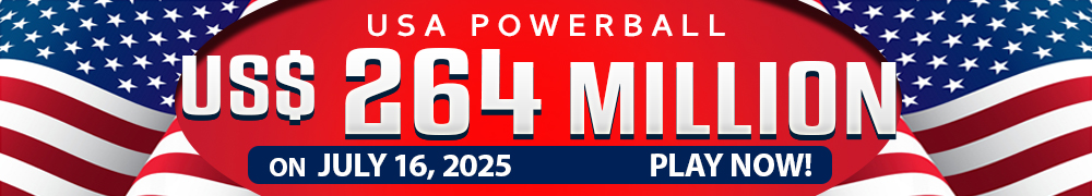 Start Winning BIGGER MULTI-MILLION Jackpots US$ 264 Million from USA Powerball on July 16!