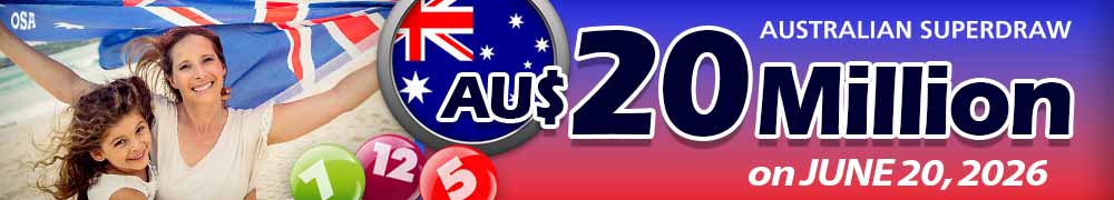 Australian Superdraw Guaranteed Jackpot - AUD 20 Million on June 20, 2026. Join Now!