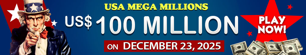 Win the Rollover Jackpot estimated at US$ 100 Million in the Mega Millions draw on December 23!