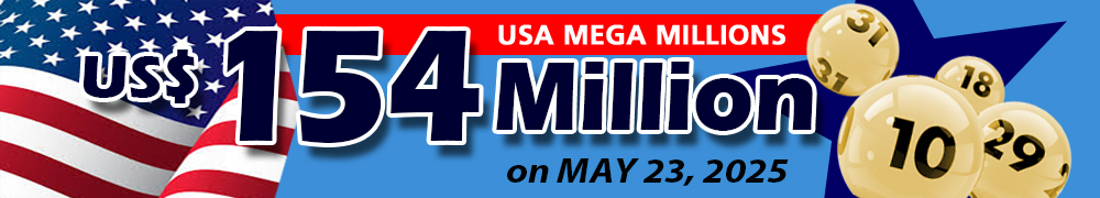 Win the Rollover Jackpot estimated at US$ 154 Million in the Mega Millions draw on May 23!