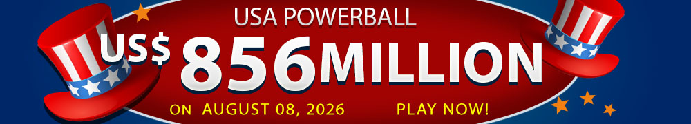 Start Winning BIGGER MULTI-MILLION Jackpots US$ 856 Million from USA Powerball on August 08, 2026!