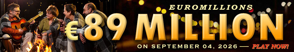 Euro Millions Rollover EUR 89 Million on September 04, 2026