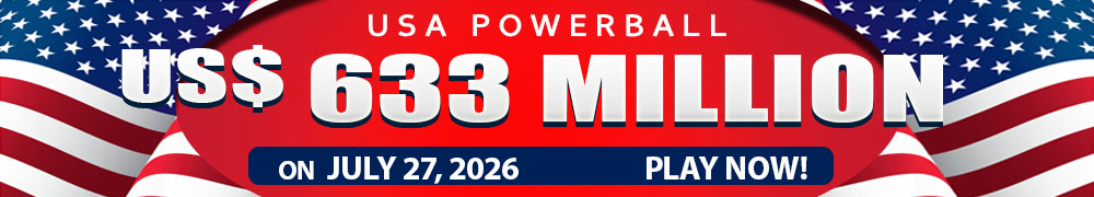 Start Winning BIGGER MULTI-MILLION Jackpots US$ 633 Million from USA Powerball on July 27, 2026!
