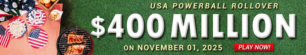 Start Winning BIGGER MULTI-MILLION Jackpots US$ 400 Million from USA Powerball on November 01!