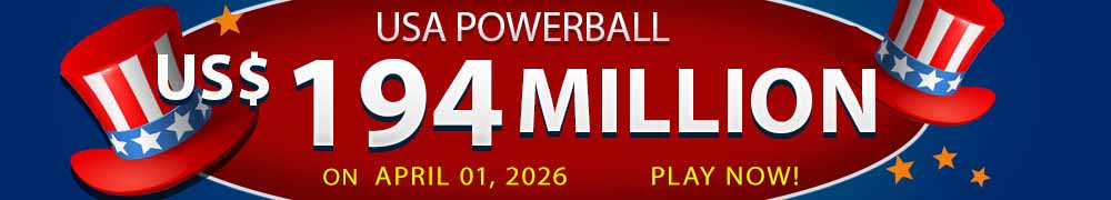 Start Winning BIGGER MULTI-MILLION Jackpots US$ 194 Million from USA Powerball on April 01, 2026!