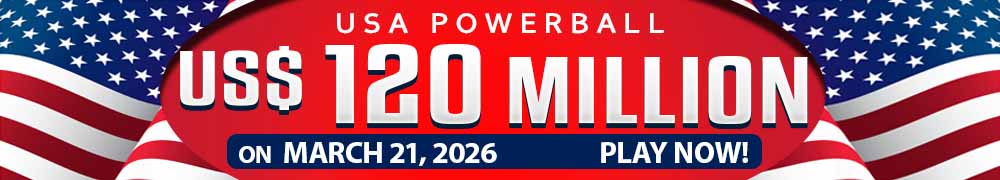 Start Winning BIGGER MULTI-MILLION Jackpots US$ 120 Million from USA Powerball on March 21, 2026!