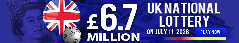 UK Lotto now at GBP 6.7 Million for the draw on July 11!