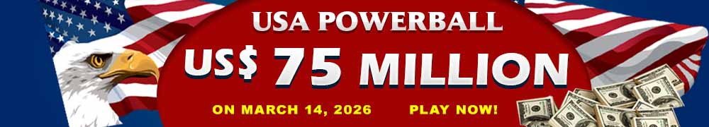 Start Winning BIGGER MULTI-MILLION Jackpots US$ 75 Million from USA Powerball on March 14!