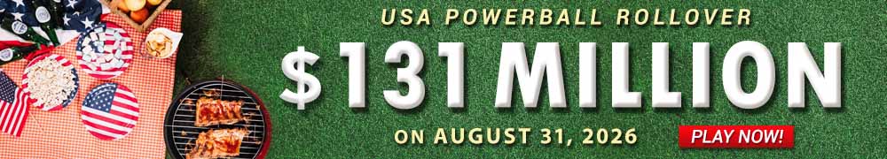Start Winning BIGGER MULTI-MILLION Jackpots US$ 131 Million from USA Powerball on August 31, 2026!