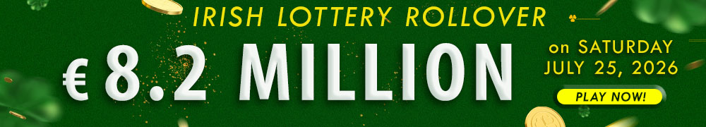 Try your luck for the next Irish lotto draw with an estimated jackpot of EUR 8.2 Million!