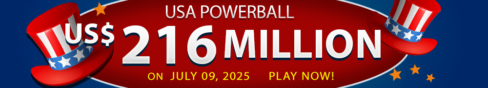 Start Winning BIGGER MULTI-MILLION Jackpots US$ 216 Million from USA Powerball on July 09!