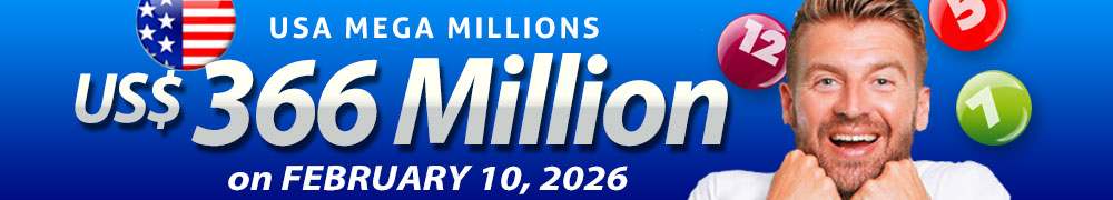 Win the Rollover Jackpot estimated at US$ 366 Million in the Mega Millions draw on February 10!