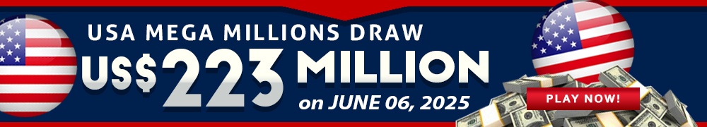 Win the Rollover Jackpot estimated at US$ 223 Million in the Mega Millions draw on June 06!
