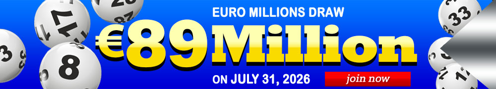 Euro Millions Rollover EUR 89 Million on July 31, 2026