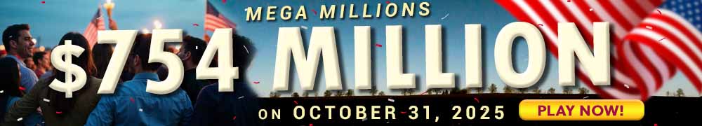 Win the Rollover Jackpot estimated at US$ 754 Million in the Mega Millions draw on October 31!