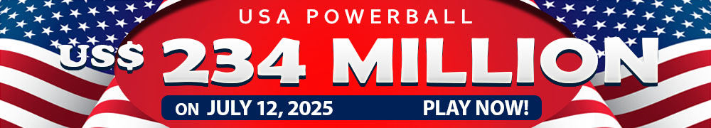 Start Winning BIGGER MULTI-MILLION Jackpots US$ 234 Million from USA Powerball on July 12!