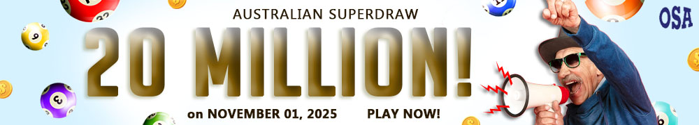 Australian Superdraw Guaranteed Jackpot - AUD 20 Million on November 01, 2025! Join Now