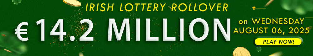 Try your luck for the next Irish lotto draw with an estimated jackpot of EUR 14.2 Million!
