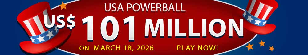 Start Winning BIGGER MULTI-MILLION Jackpots US$ 101 Million from USA Powerball on March 18, 2026!