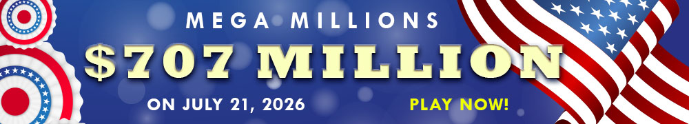 Win the Rollover Jackpot estimated at US$ 707 Million in the Mega Millions draw on July 21!