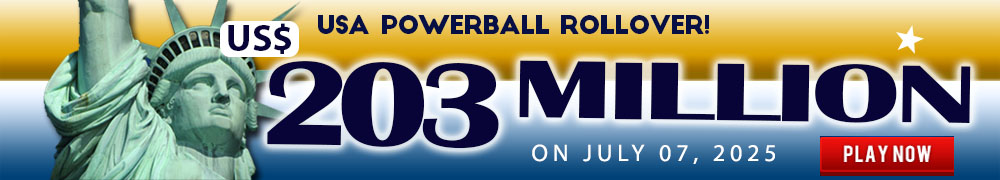 Start Winning BIGGER MULTI-MILLION Jackpots US$ 203 Million from USA Powerball on July 07!