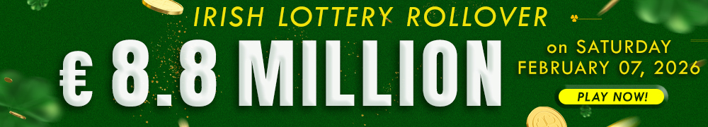 Try your luck for the next Irish lotto draw with an estimated jackpot of EUR 8.8 Million!